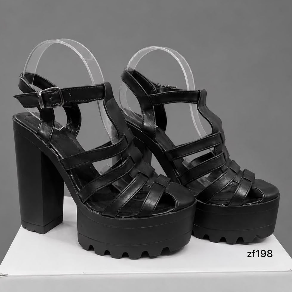 Sandalia negra tacon 14cm 620 C6
